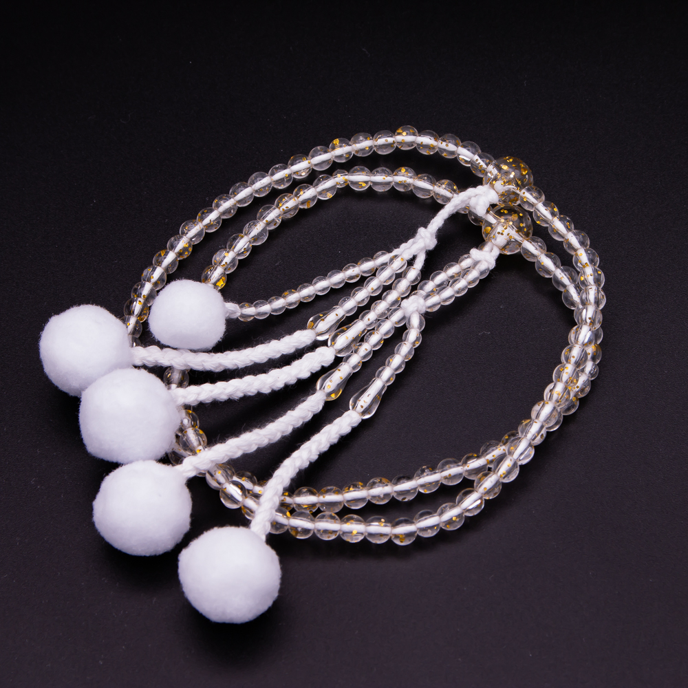 金入水晶 数珠 8寸（小・女性向け） プラスチック 綿房 創価学会念珠